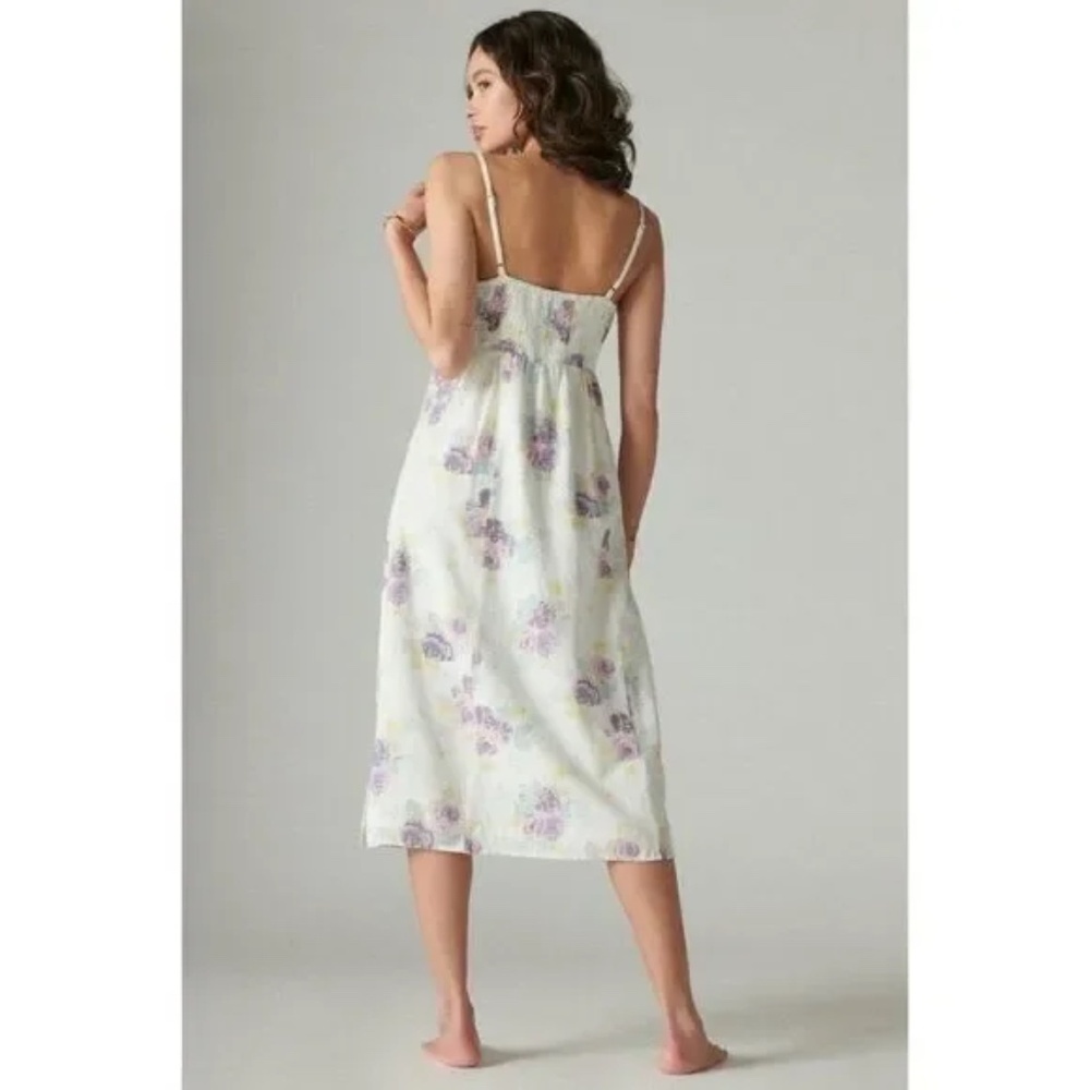 Lucky Brand Laura Ashley white floral midi dress Size Medium - Picture 6 of 14